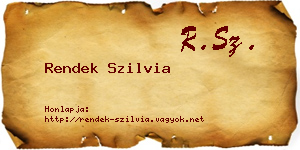 Rendek Szilvia névjegykártya